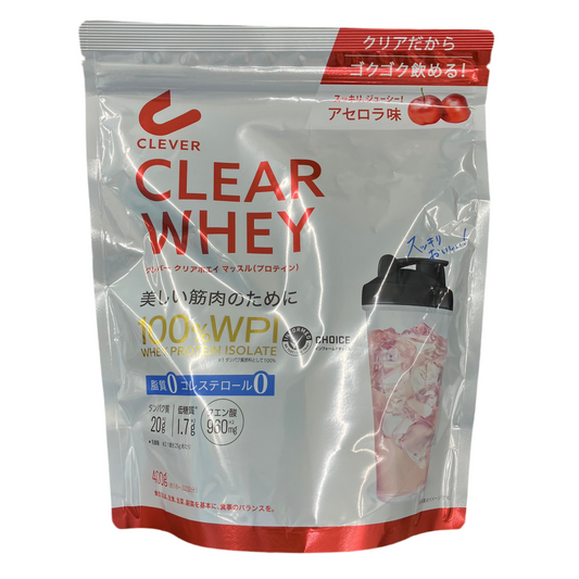Clever Clear Whey Muscle Protein Acerola Flavor 400g – Made in Japan product pack